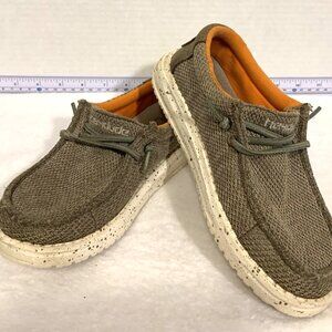 Hey Dude Sox Sahara Wally Youth Linen Biege Slip On Shoes Size K11 Kids Unisex
